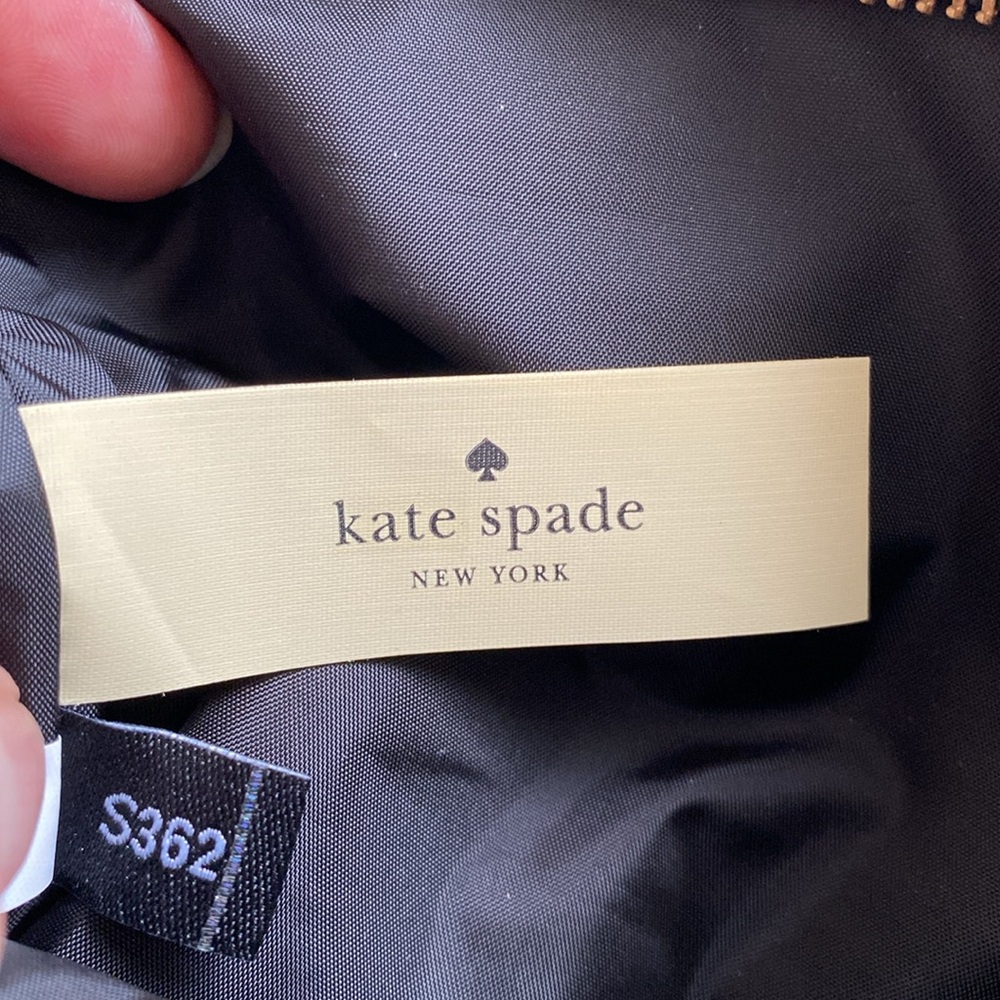 Like New Kate Spade Large Drewe Pouch Blk W/Gold Sz. 10.25” x 7.25” Gorgeous! - Picture 10 of 12